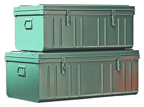 huge metal box|large metal container with lid.